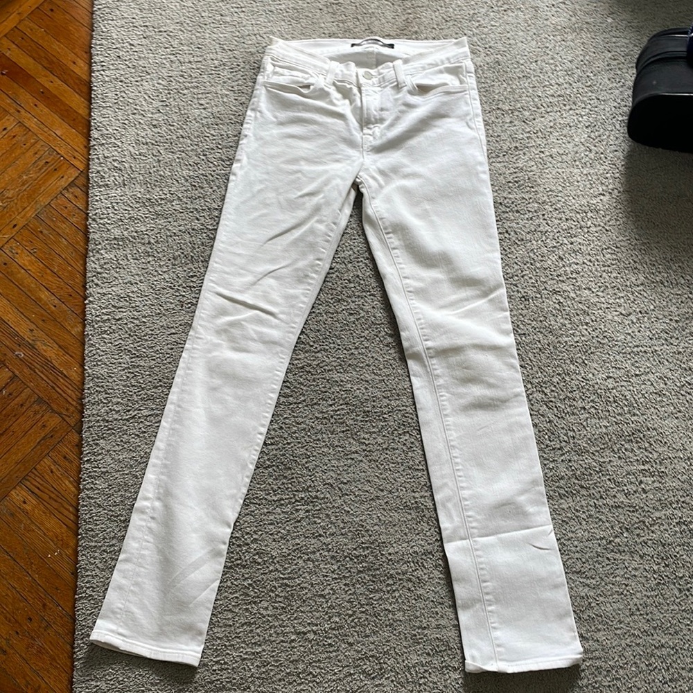 J Brand white mid-rise jeans size 27